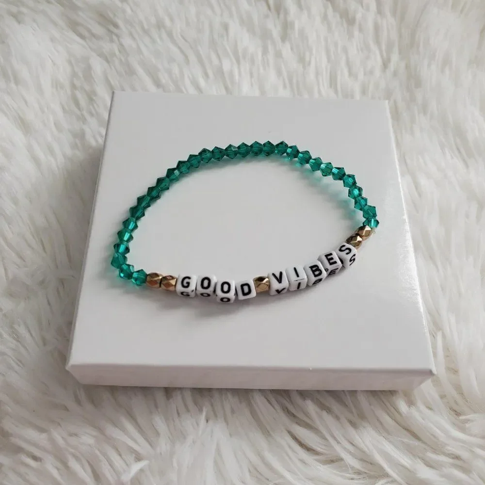 Good Vibes Beaded Stretch Bracelet
